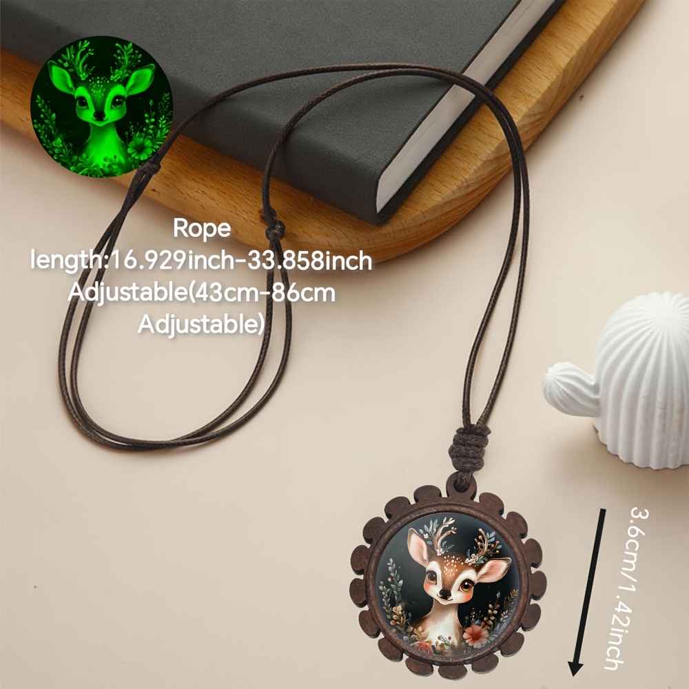 Glow Wood Necklace with Luminous Beads